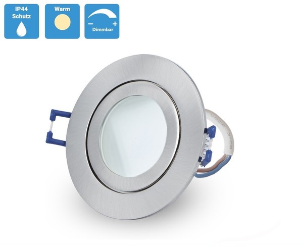 Led Einbaustrahler Dimmbar Warm Weiß IP44 Decken Spots Led-5W-Warm-Silver Lampe-image