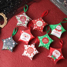 5-50X NEW Christmas Star Tree Decoration Party Paper Favour Candy Gift Boxes x50