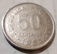 50 Centavos 1953 Argentina Coin Jose De San Martin