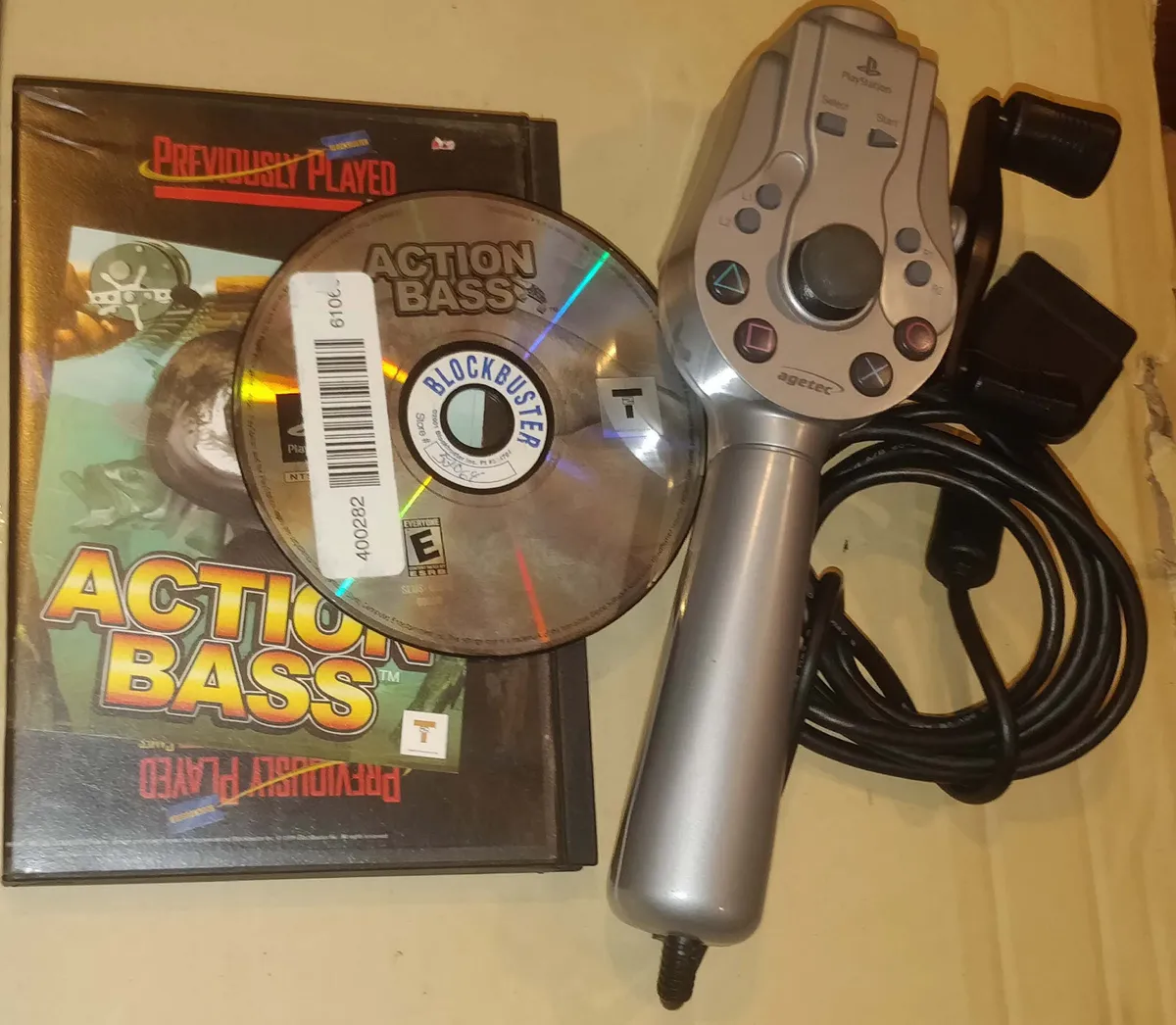 Agetec Bass Landing Fishing Reel Rod Controller PlayStation 1