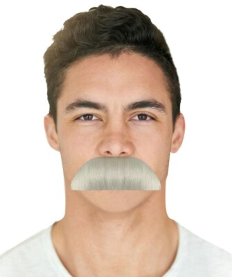 Mens Moustaches, White , M-1078