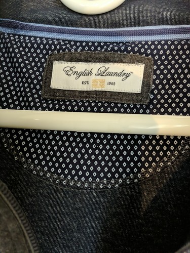 English Laundry Men's XL Quarter Zip Sweater Blue - Picture 3 of 4