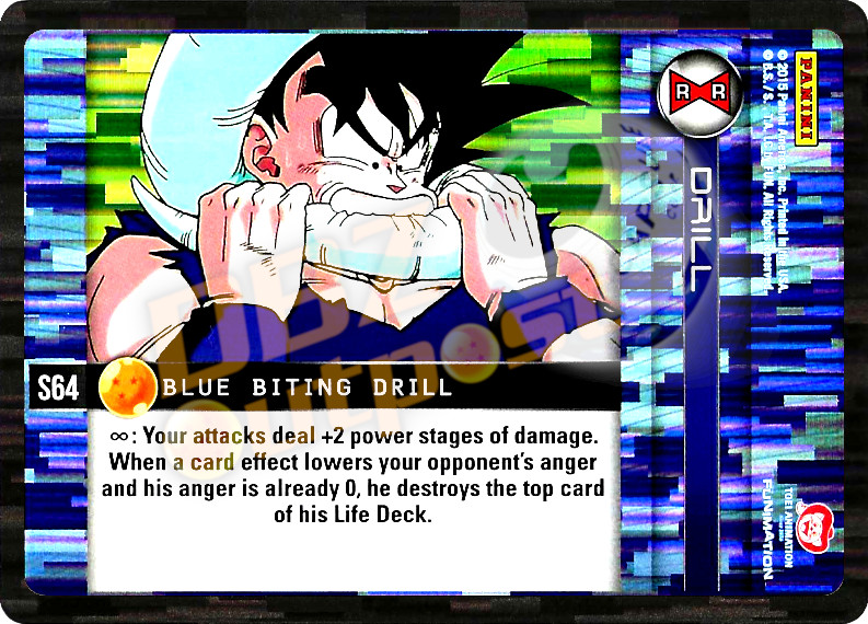 DBZ Dragon Ball Z TCG Panini Evolution S64 Blue Biting Drill Foil