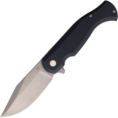 Tools For Gents TFG Folding Knife 3.75 D2 Tool Steel Blade Black Aluminum Handle