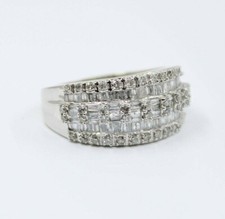 White Gold 10K Diamond Baguette Cut Band 1.25Ct