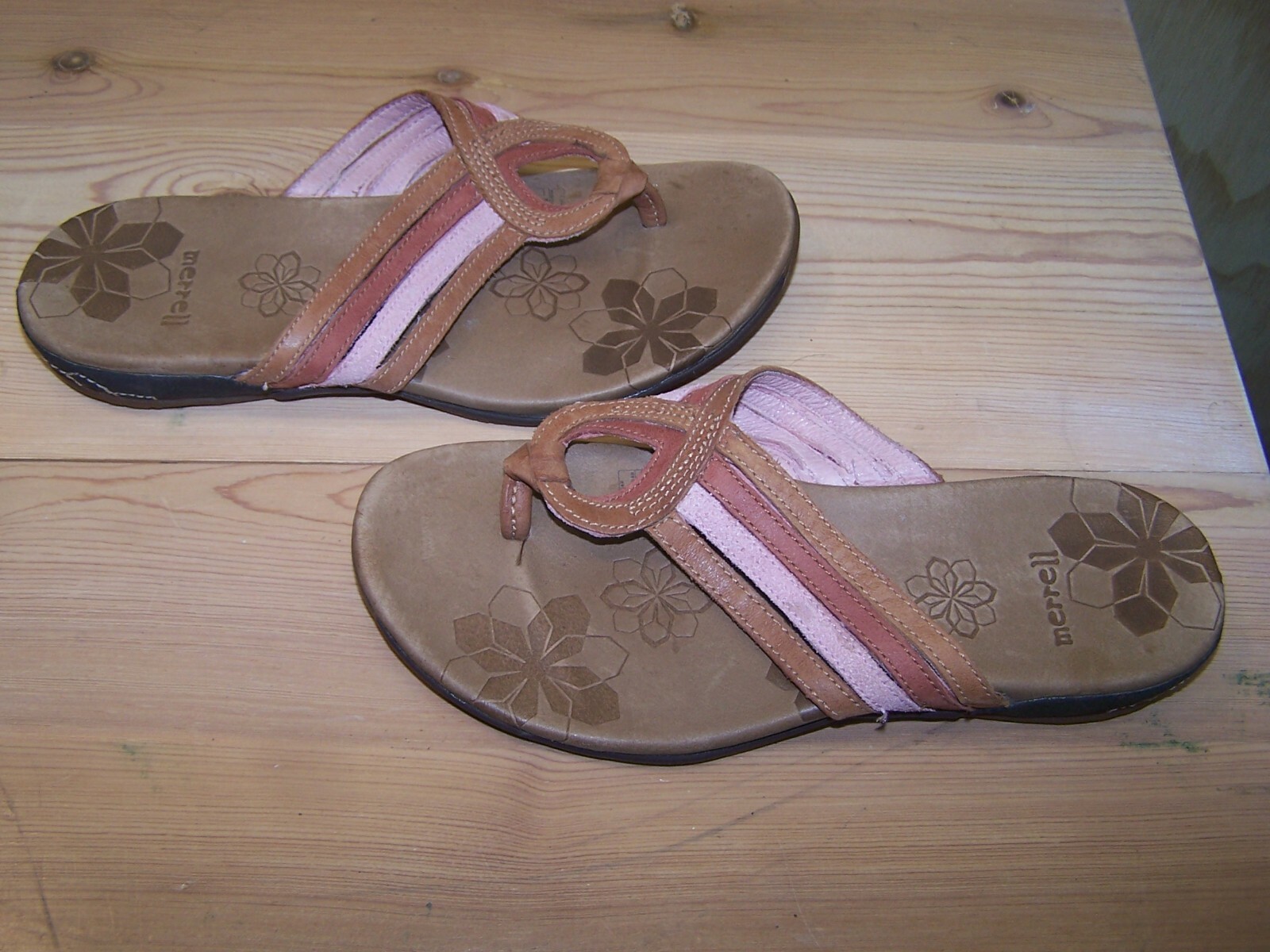 Merrell sandali infradito donna TG 6 pelle tricolore AA2