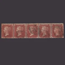 O2_24 GB QV 1855 1d PL 12 SG24-C3(1) JH-JI-JJ-JK-JL GU STRIP OF 5 IMPRIMATURS