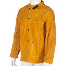 Spark Flame Retardant Leather Welding Jacket Heat Resistant Fire Proof Clothing
