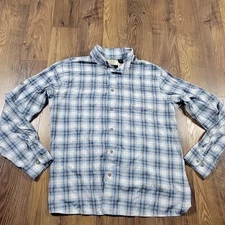 Redhead Shirt Mens Medium Blue Button Up Roll Tab Outdoors Bamboo Poly Vented