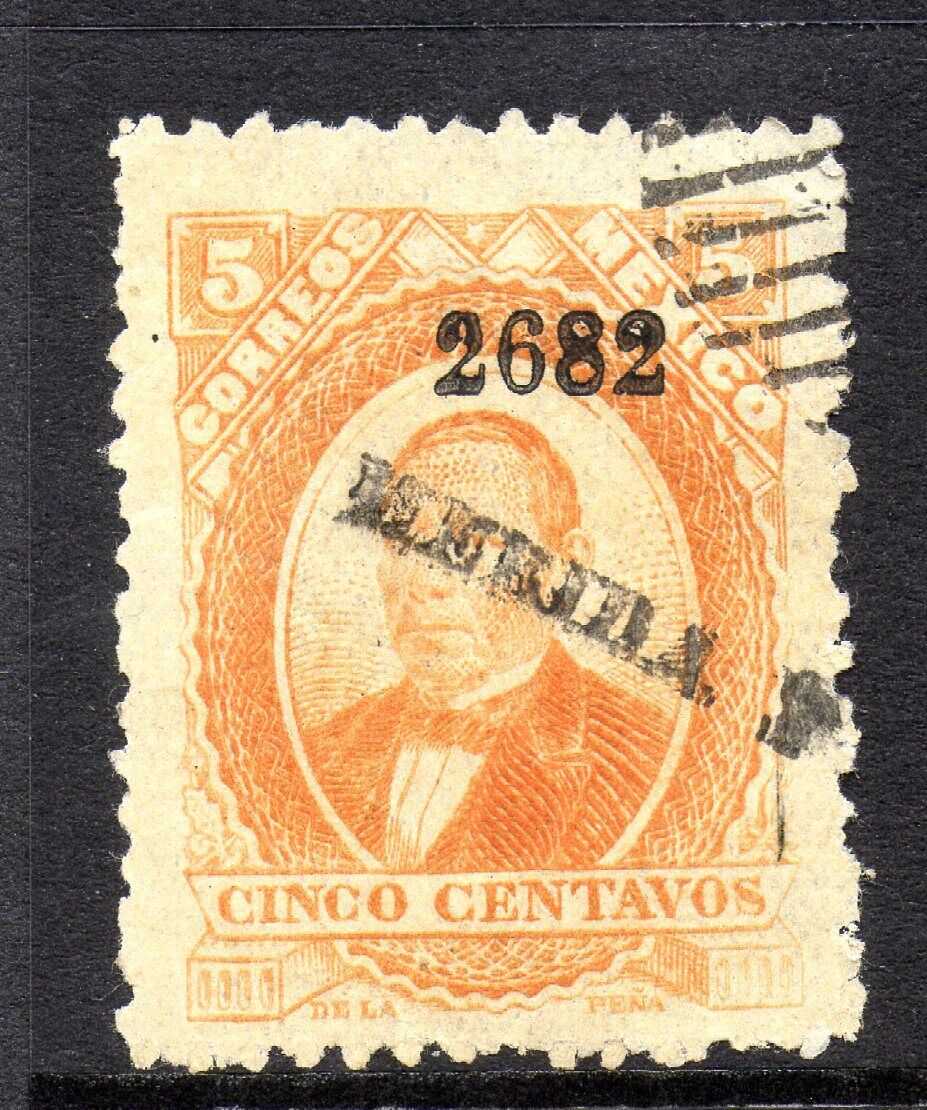 Mexico 1882 Juarez 5¢ Orange Meridia Limited time for free shipping Houston Mall 2682 Thin VFU Paper MX420
