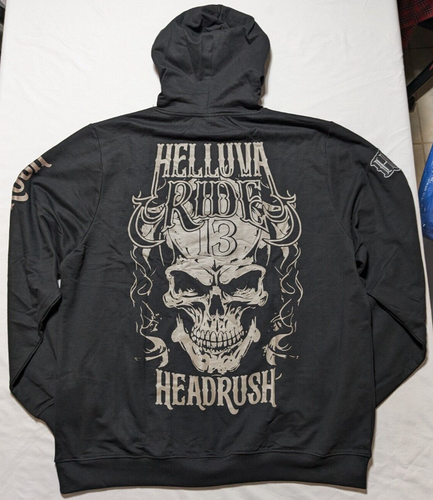 HEADRUSH HELLUVA RIDE Men Size 2XL Black Pullover Hoodie NEW - 第 21/23 張圖片