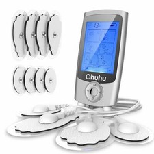 FDA Cleared Muscle Pain Tens Unit, Rechargeable 16 Modes and 12 Pads Muscle Stim
