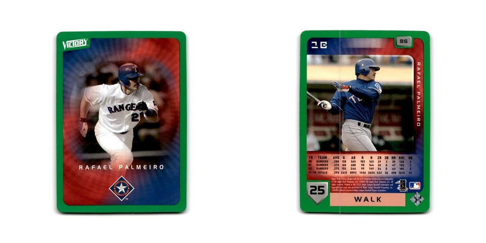 2003 Upper Deck Victory Tier 1 Green Rafael Palmeiro Rangers #95 - Image 3 of 3