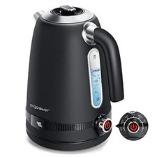 Bouilloire Thermostat Réglable Inox 1.7L 2200W Silencieuse Contrôle Tactile Noir