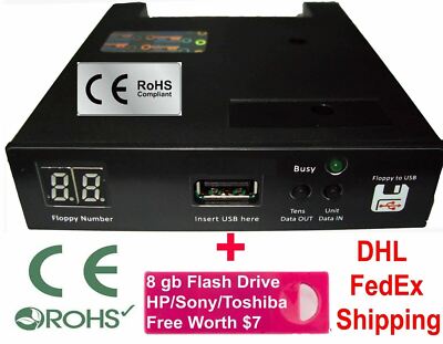 Floppy Drive to USB Converter Adapter Emulator for Sieb and Meyer 720 KB +8 GB