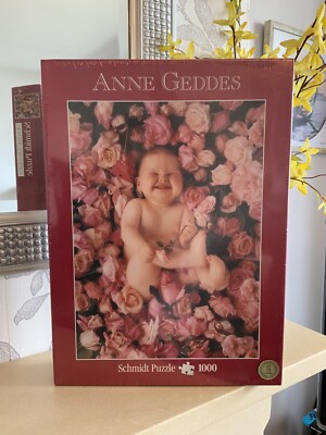 Anne Geddes Puzzle 1000 Teile Baby Rosa Rosen Blumen NEU 