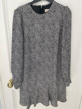 Michael Kors Black and White Leopard Print Dress Size S