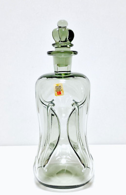 Holmegaards Denmark Glasflasche/Dekanter -''Kluk Kluk'' Rauchgrau Glas -Jacob Bang