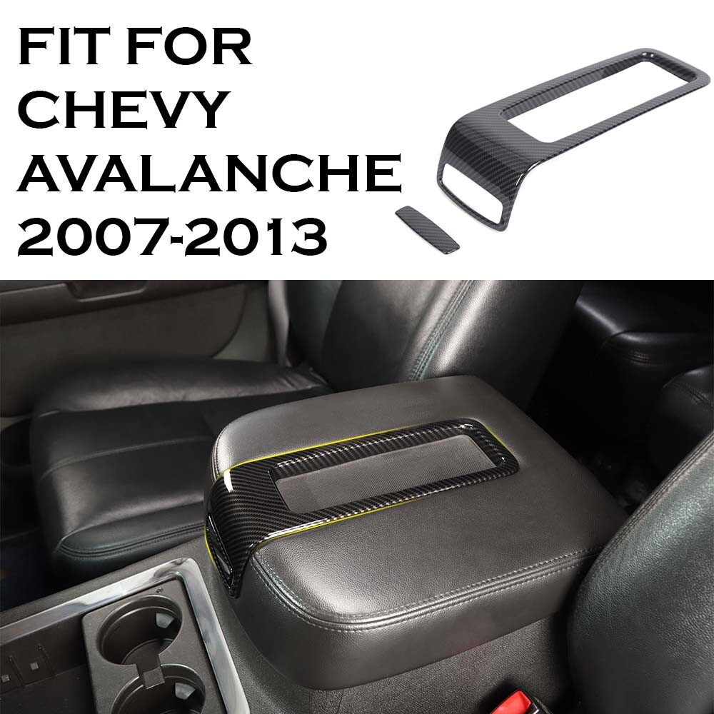 Fit For Chevrolet Tahoe SIERRA Suburban 2007-13 Carbon Armrest Storage Box Trim