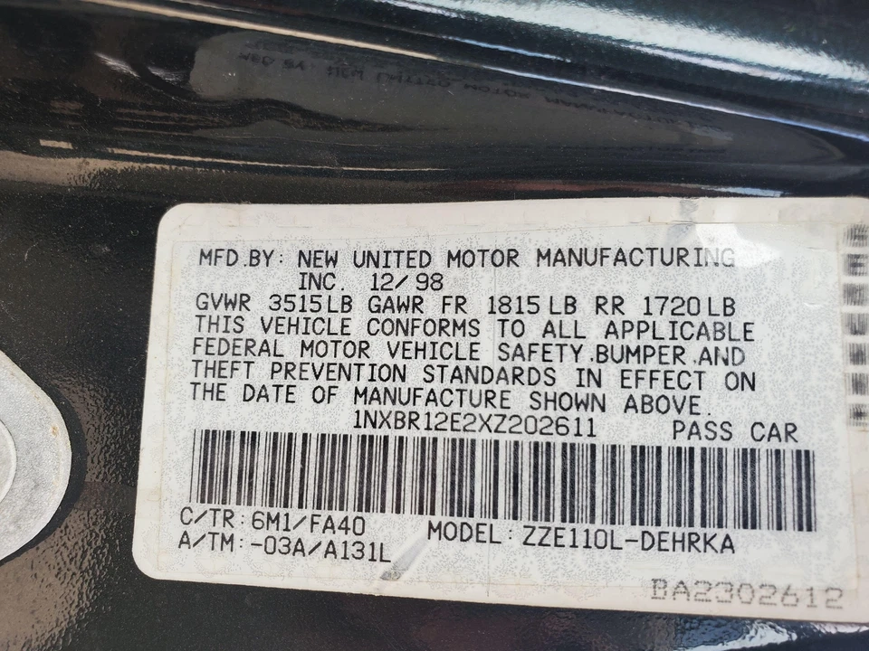 Eje derecho Toyota Corolla 1998-2002 Foto 4 de 4