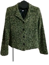 Dressbarn Womens Green Business Career Lightweight Blazer Button Up Jacket Med.