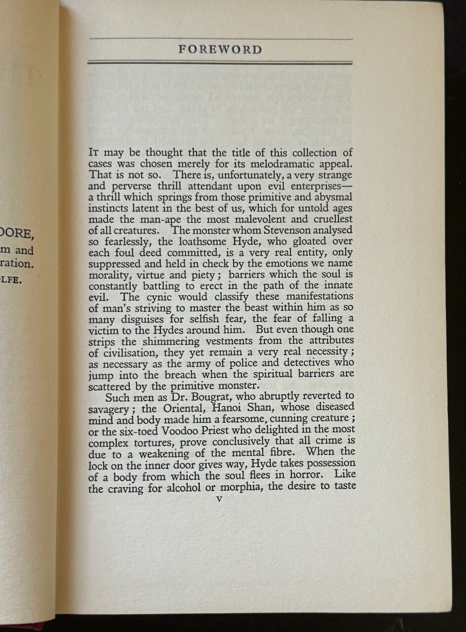 The Thrill of Evil - Harry Ashton-Wolfe, 1930 hc vg HURST & BLACKETT, LTD. PATER