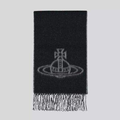 W) Vivienne Westwood Double Logo Scarf Black | eBay