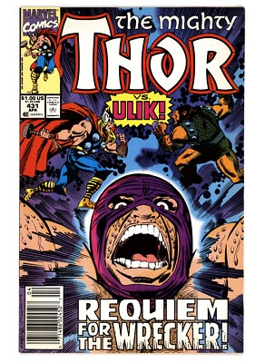 Thor #431 VF+ 8.5 1991 Newsstand Edition Ron Frenz Cover