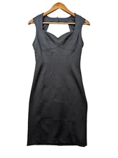 White House Black Market Dress Womens 4 Black Sweetheart Neck Mini Sheath