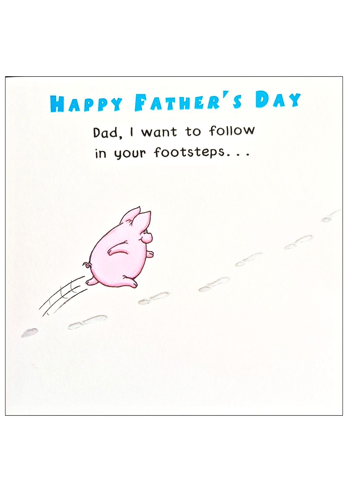 Father's Day Card Funny Pig Follow Dad's Footsteps Farmer Farm Animal - Watch TV