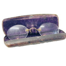 Vintage Eye Glasses with Logo Case Circa 1900s