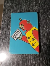 Spalding Studio ceramic tile Robot OBEY techbot hanging notch 4" x 7" fantastic!