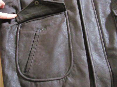 St John's Bay 90s VTG Brown Heavy Leather A2 Bomber Jacket Men's