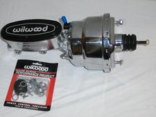 8 Chrome Street Rod Dual Power Brake Booster Polished Wilwood Master Cylinder
