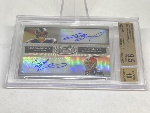 2010 Sam Bradford Colt McCoy RC Bowman Sterling Dual Auto /25 BGS 9.5/10 POP 2 - Picture 5 of 12
