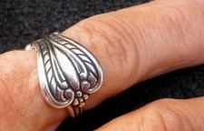 4228 ANTIQUED .925 STERLING SILVER PLATED ADJUSTABLE SPOON RING