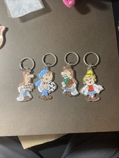 4x Tetley Tea Folk key rings-1990's tea collectibles