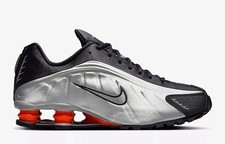 Nike Shox R4 Men Sneaker Shoe Silver Black Red Size New in Box HQ1988-002