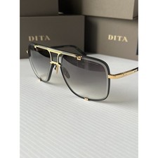 DITA Mach Five DRX 2087-A Matte Black Yellow Gold Gray Gradient Lens Sunglasses