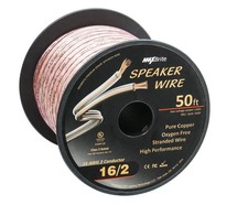 50 ft. Spool High Performance 16 Gauge Speaker Wire, Pure Copper - UL Listed ...