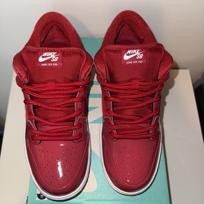 Nike Dunk Pro SB Low Red Patent Leather Size 11 SKU 304292616