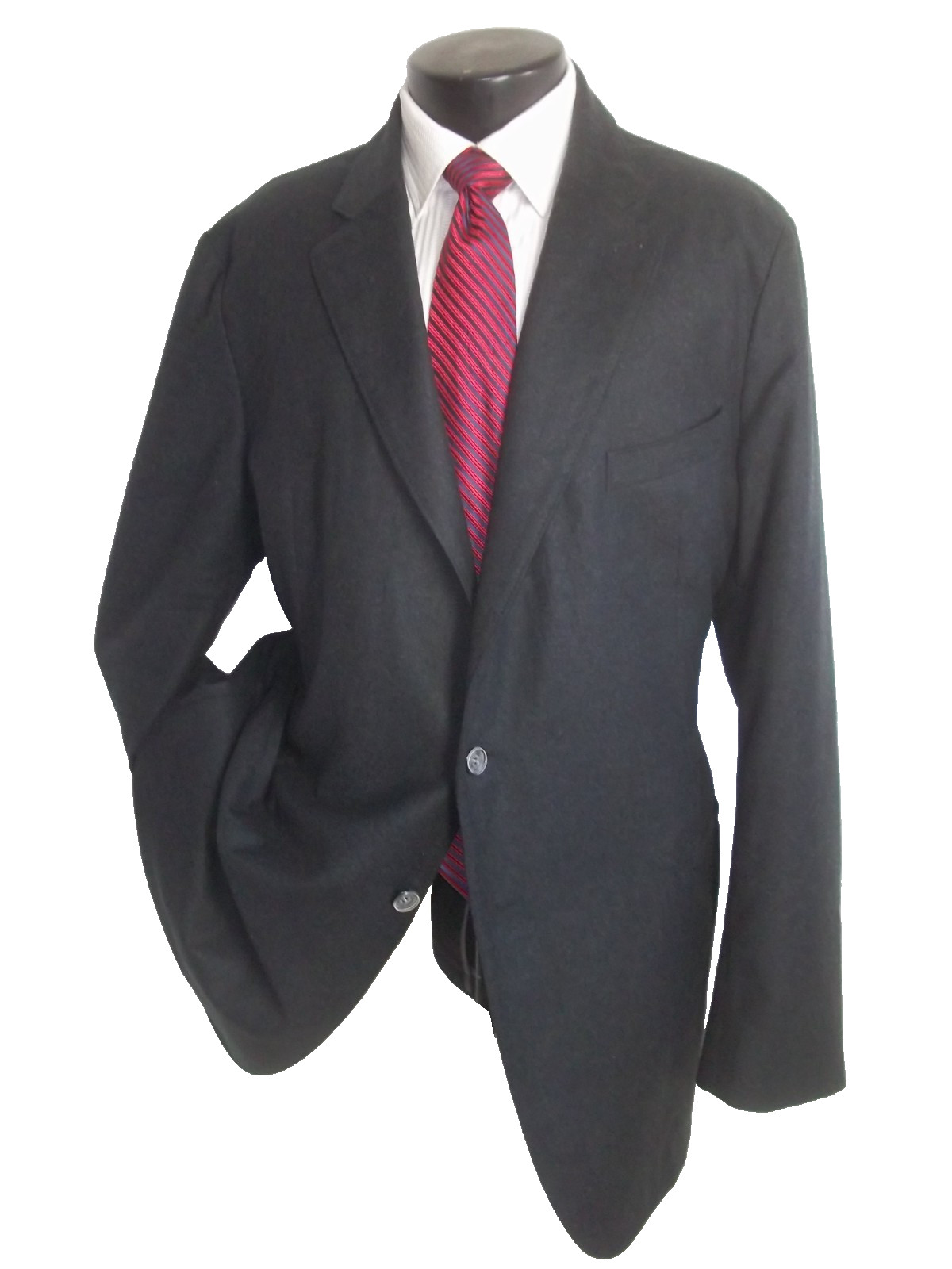 Armani Collezioni solid gray 1button flannel wool… - image 3