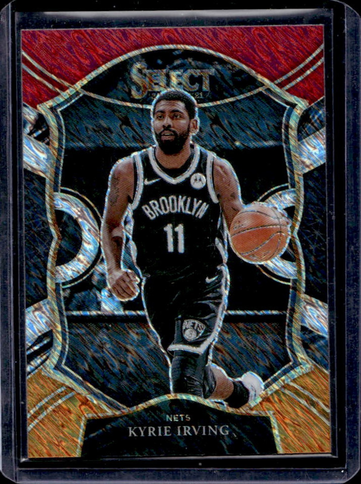 2020-21 Select Kyrie Irving Red White Orange Shimmer Concourse #42 Nets