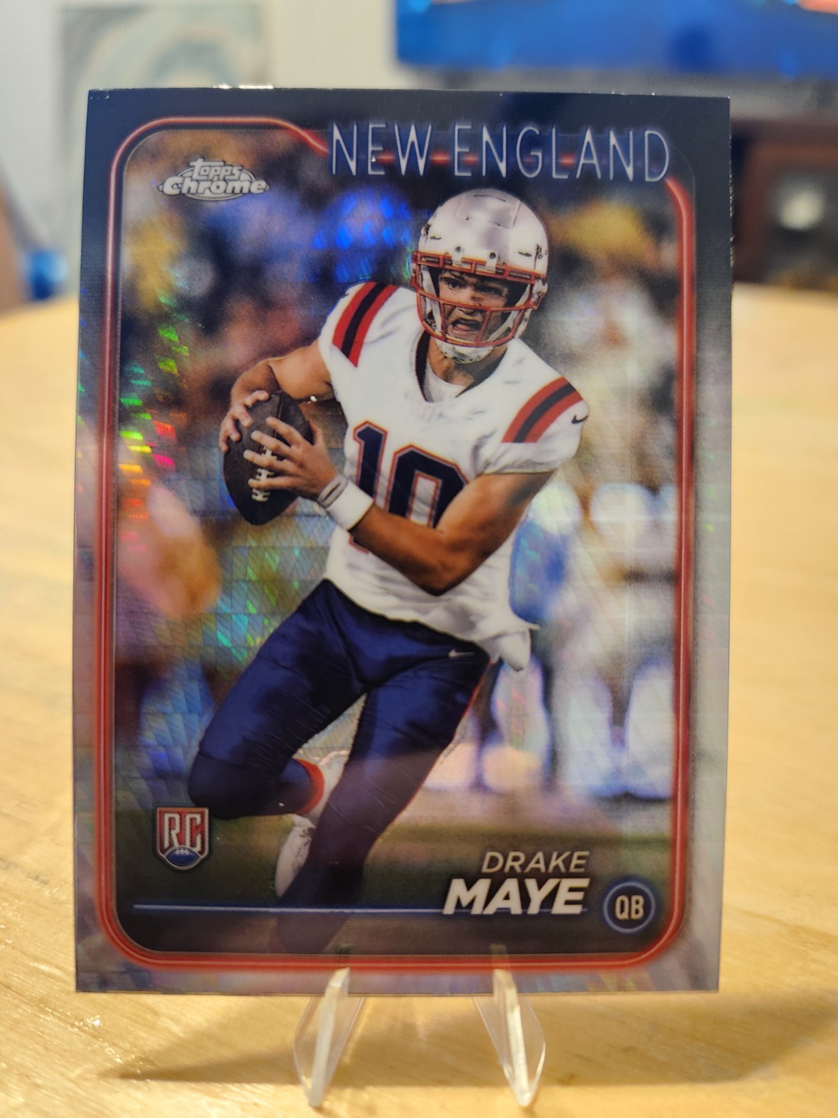 2024 TOPPS CHROME Drake Maye ROOKIE PRISM REFRACTOR #203 NEW ENGLAND PATRIOTS SP