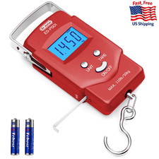 Dr.meter PS01 110lb/50kg Backlit LCD Fishing Scale with Built-in Tape