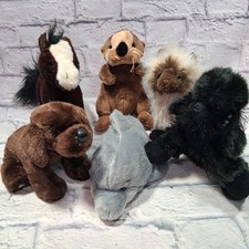 Lot Of 6 Webkinz Dolphin Himalayan Otter Clydesdale Poodle Chocolate Lab NO CODE