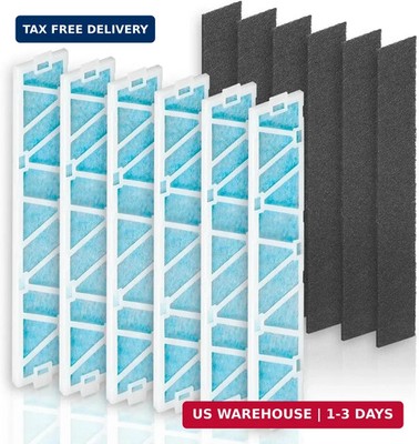 6-Pack MAC-408FT-E Replacement Filter and 6-Pack Carbon Filter Compatible with M