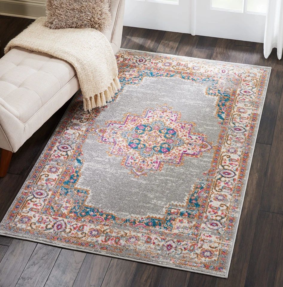 Nourison Passion Grey 3'9" x 5'9" Area Rug, Boho, Traditional, Easy Clean, No... - Image 2 of 4