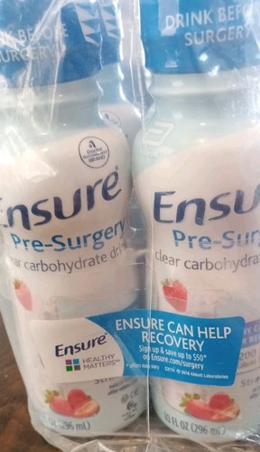 Ensure Pre-Surgery klares Kohlenhydratgetränk, Erdbeere 10 flüssige Unzen 4 Flaschen Stück