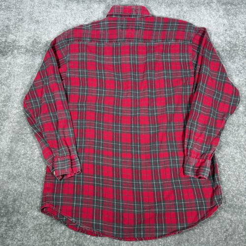 Vintage Williams Bay Flannel Shirt Men's Large Red Plaid Long Sleeve Button Up - Picture 2 of 5